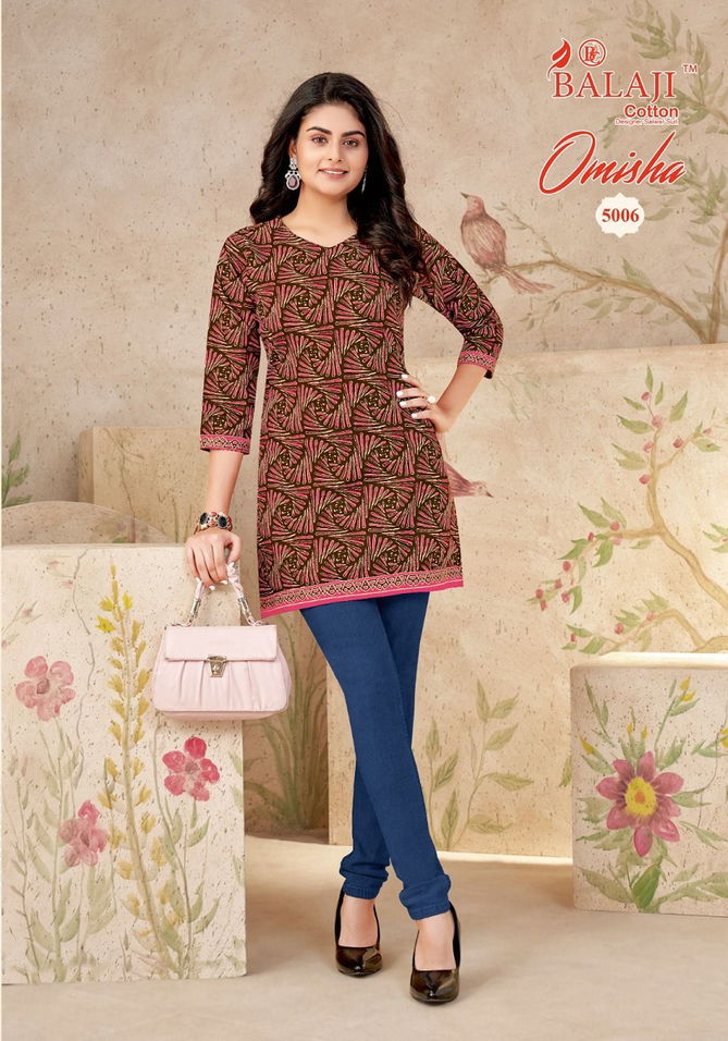 Omisha Vol 5 By Balaji Cotton Tunic Style Short Kurti Wholesale Shop In Surat